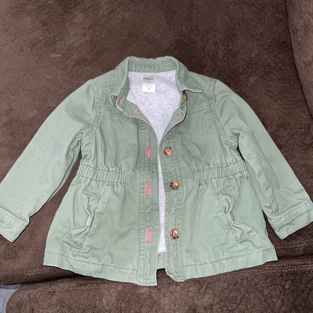 Baby Girl Green Cargo Jacket